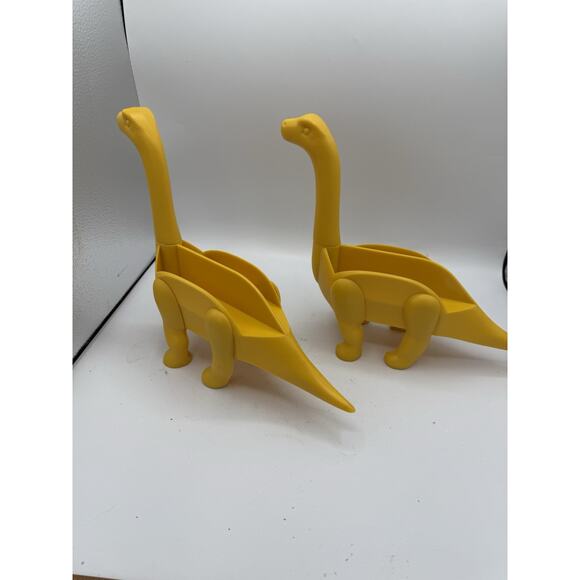 Set of 2 Dinosaur Taco Holders – Yellow Brontosaurus Stands - Picture 4 of 7